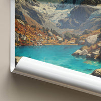 Alpamayo Poster - Peru Travel Art - Turquoise Water Peak Home Decor