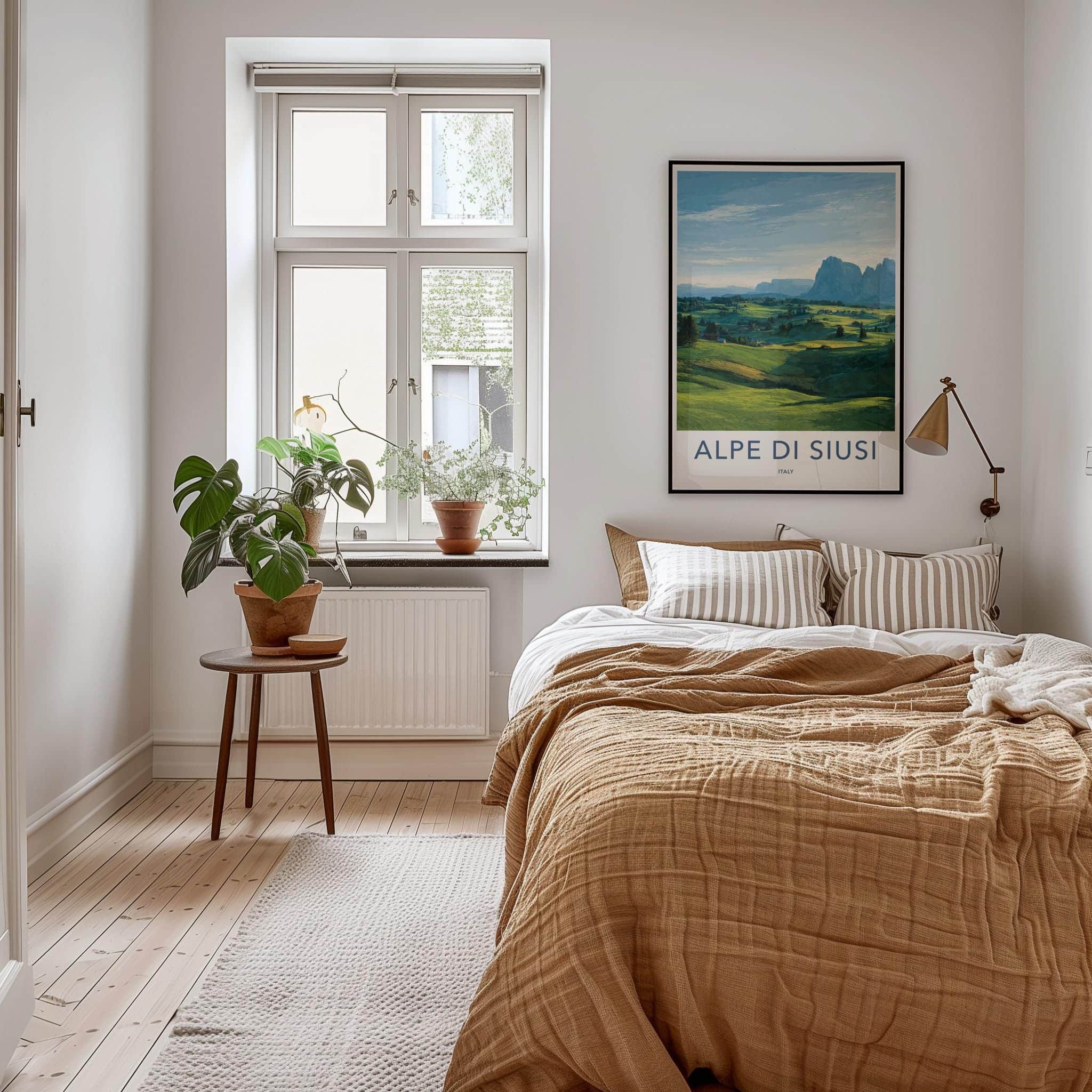 Alpe di Siusi Poster - Italy Travel Art - Green alpine meadows Wall Decor