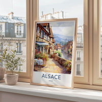 Alsace Poster - France Travel Art - Flowered Village Street Home Decor