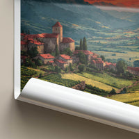 Alsace Poster - France Travel Art - Hillside Village Sunset Home Decor
