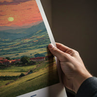 Alsace Poster - France Travel Art - Hillside Village Sunset Home Decor