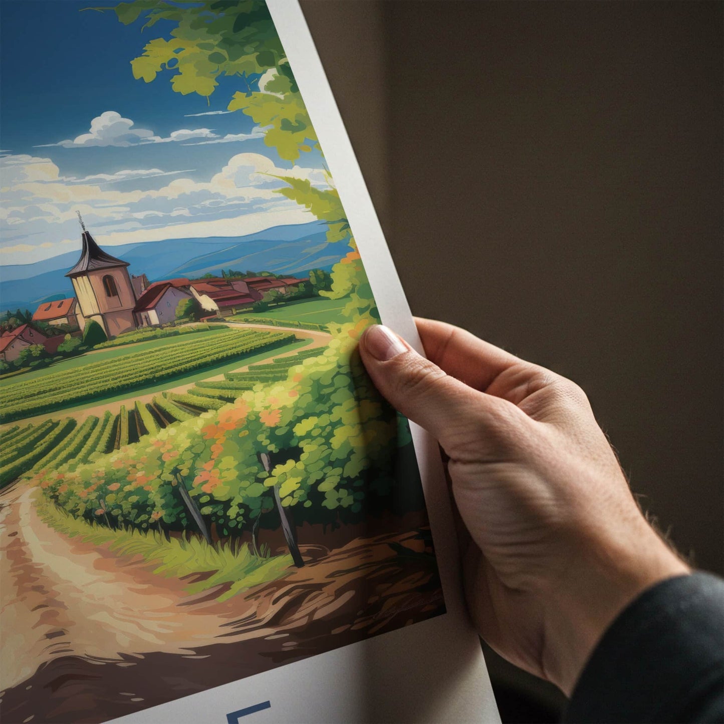 Alsace Poster - France Travel Art - Vineyard Valley Village Home Decor