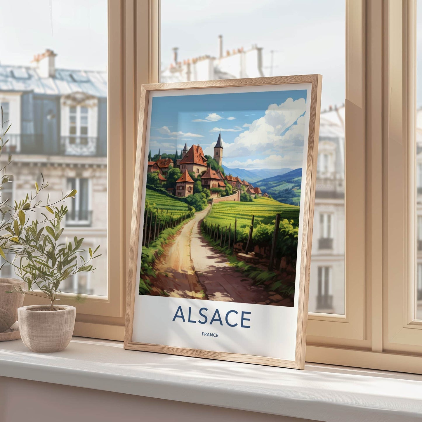 Alsace Poster - France Travel Art - Winding Road Vineyards Home Decor