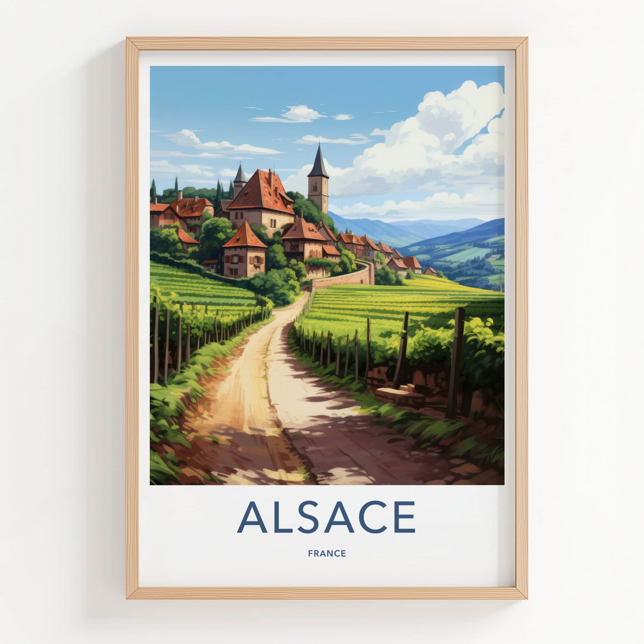 Alsace Poster - France Travel Art - Winding Road Vineyards Home Decor