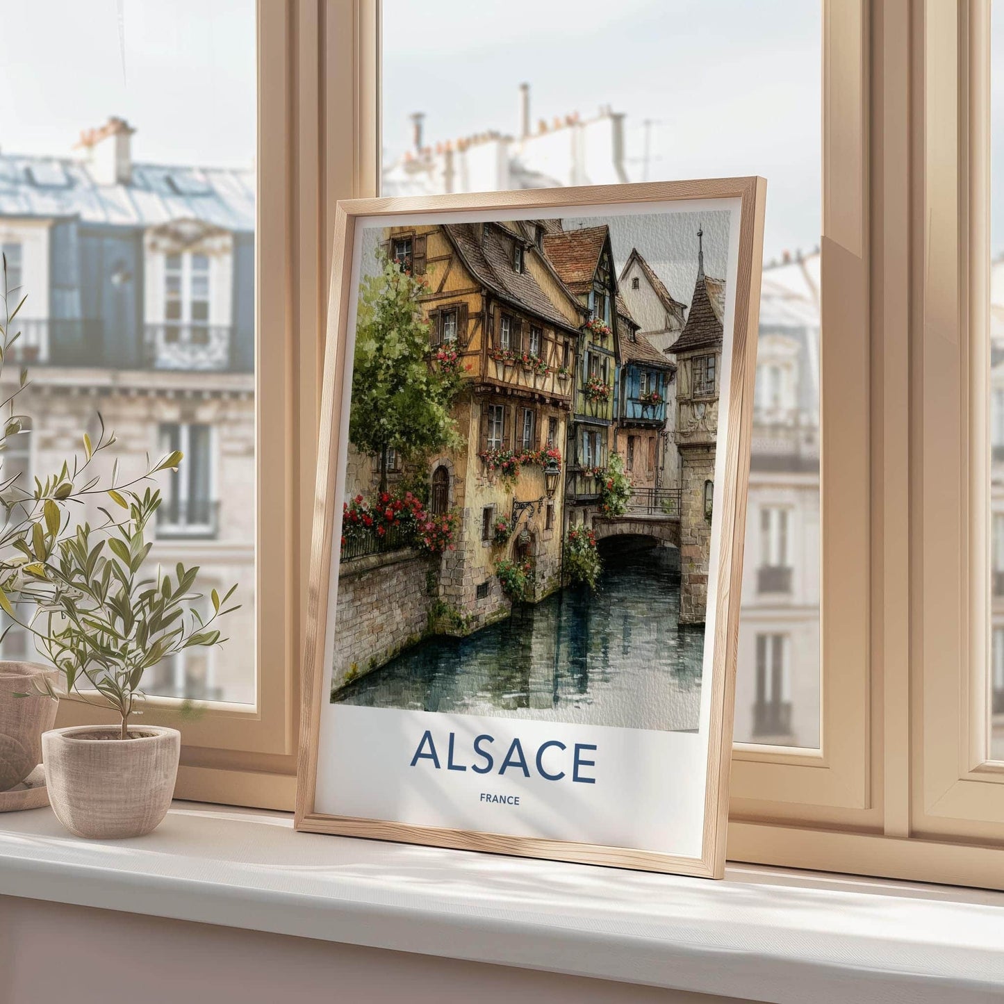Alsace Poster - France Travel Print - Charming Canal Town Home Decor