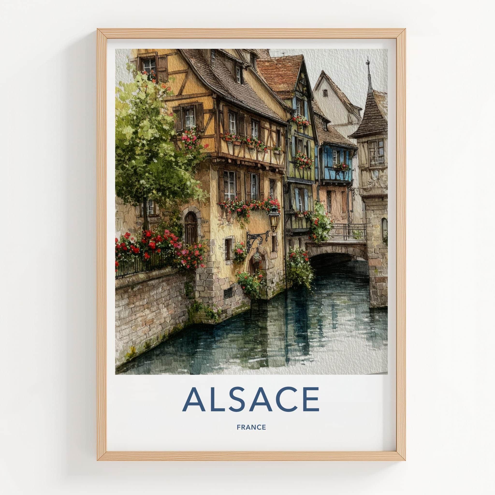 Alsace Poster - France Travel Print - Charming Canal Town Home Decor