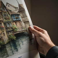 Alsace Poster - France Travel Print - Charming Canal Town Home Decor