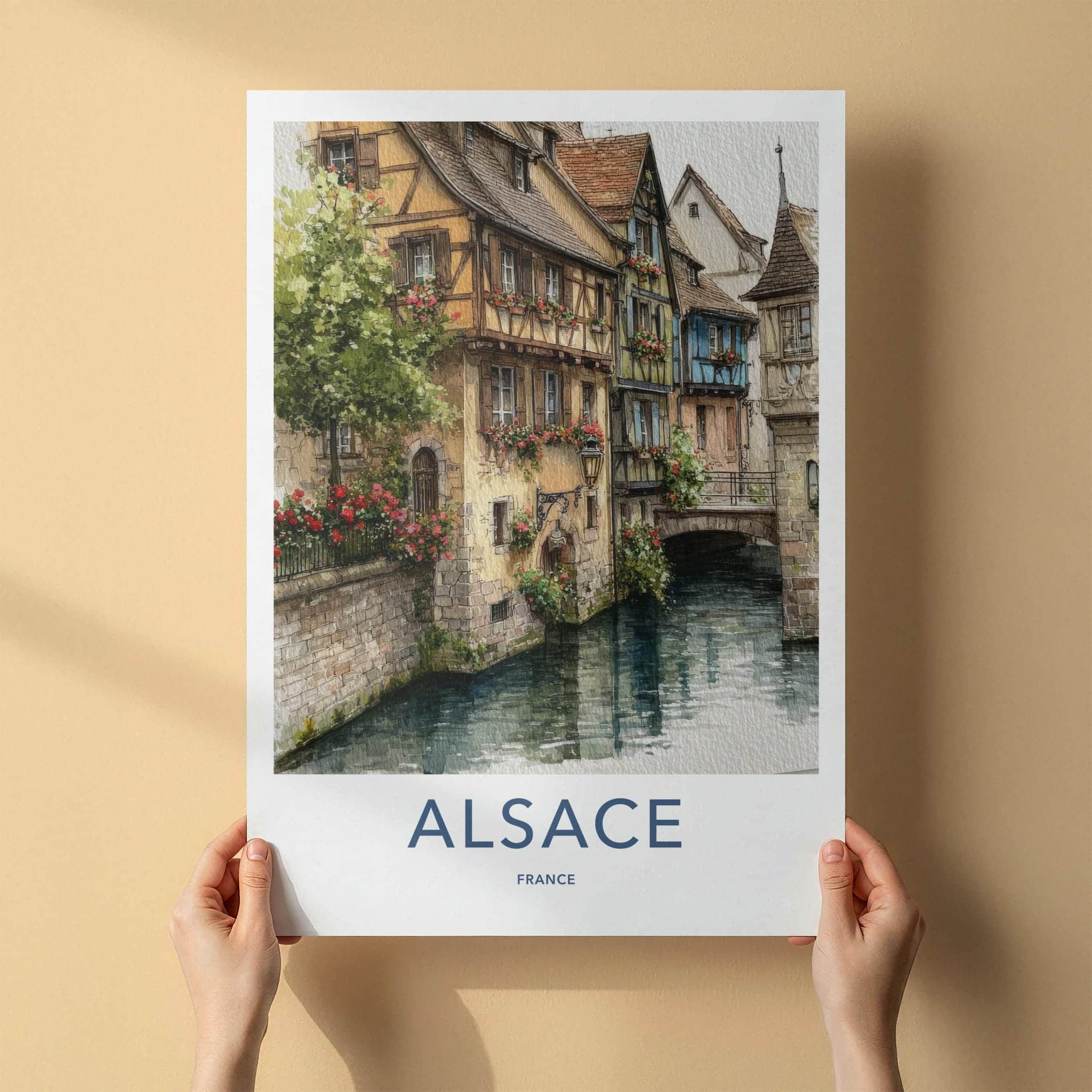 Alsace Poster - France Travel Print - Charming Canal Town Home Decor