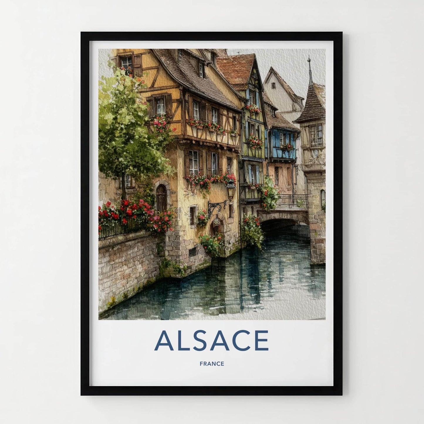 Alsace Poster - France Travel Print - Charming Canal Town Home Decor