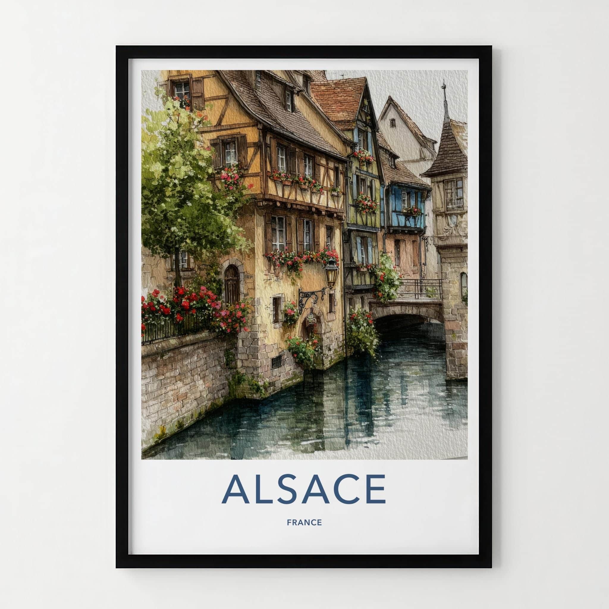 Alsace Poster - France Travel Print - Charming Canal Town Home Decor