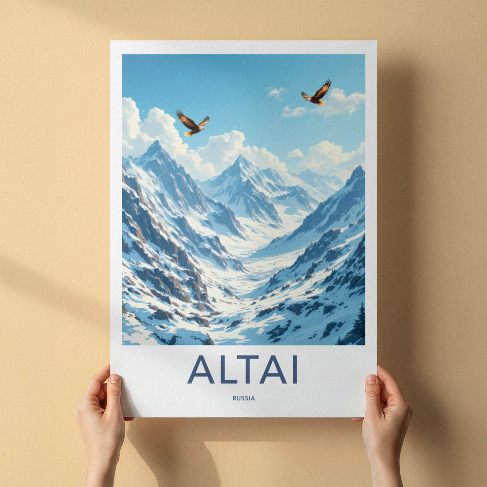 Altai Mountains Poster - Scenic Mountain Landscape Print with Snowy