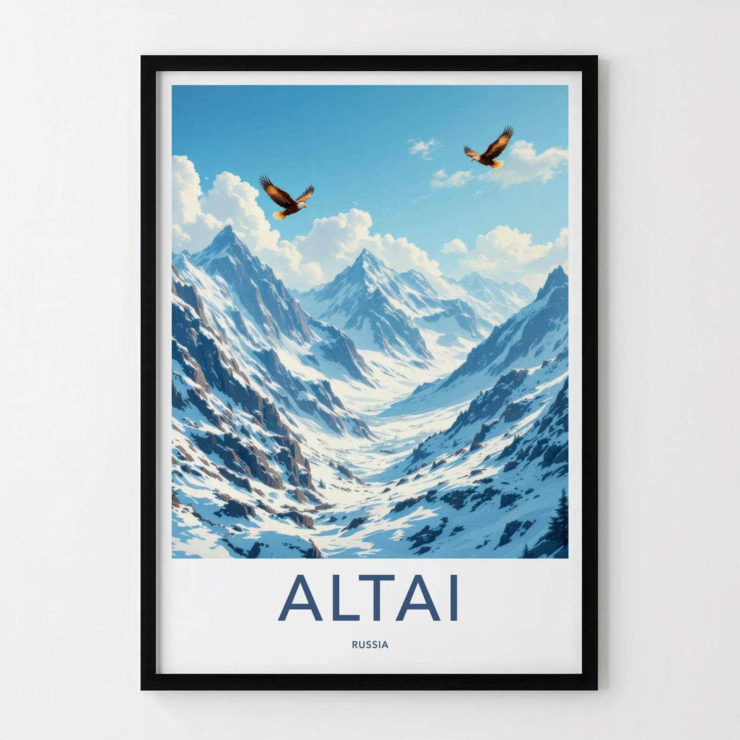 Altai Mountains Poster - Scenic Mountain Landscape Print with Snowy