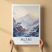 Altai Poster - Kazakhstan Art Print - Mountainous Snowy Leopard Home Decor