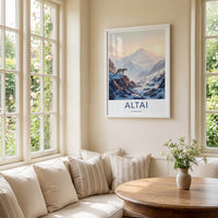 Altai Poster - Kazakhstan Art Print - Mountainous Snowy Leopard Home Decor