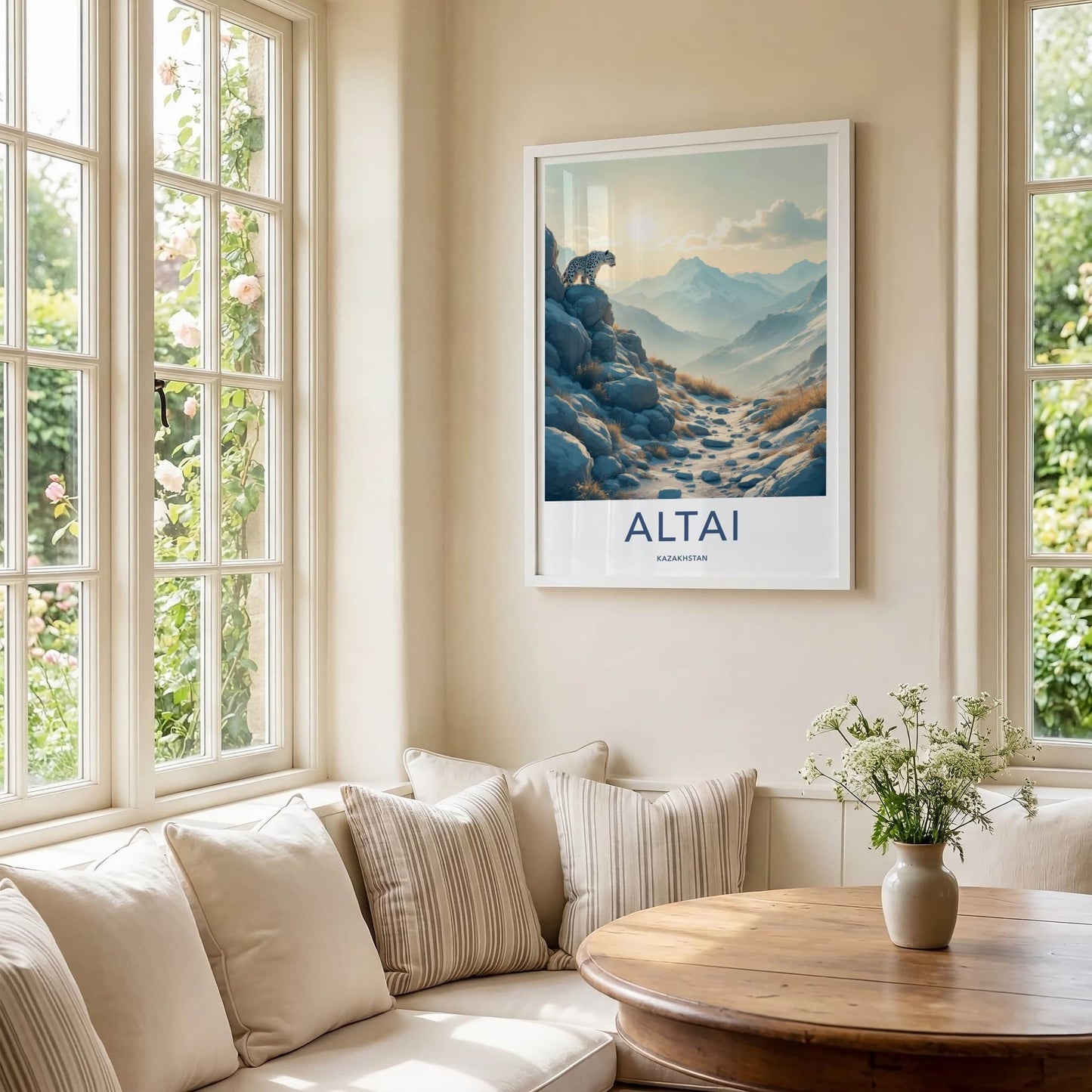 Altai Poster - Kazakhstan Wall Art - Leopard Rocky Terrain Home Decor
