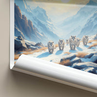 Altai Republic Poster - Russia Wall Art - Walking Snow Leopards Home Decor