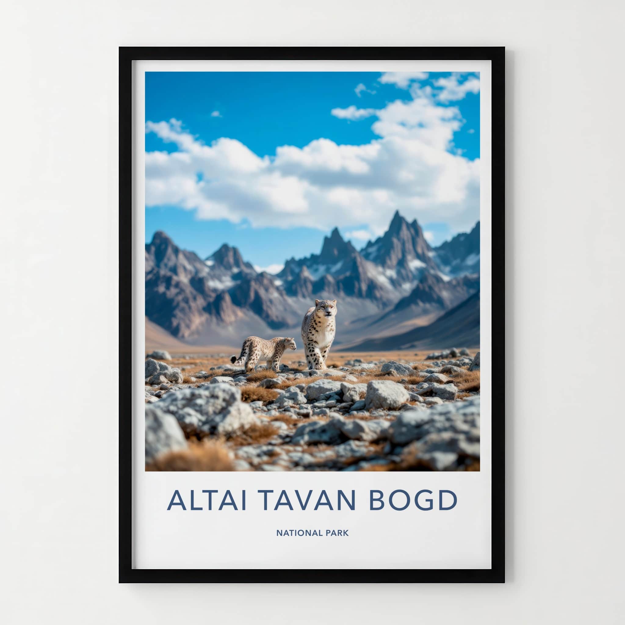 Altai Tavan Bogd Poster - Mongolia Travel Art - Snow Leopards Mountain Landscape Home Decor