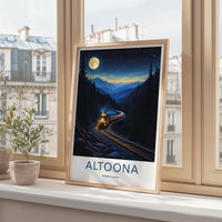 Altoona Poster - Pennsylvania Art Print - Full Moon Train Home Decor