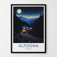 Altoona Poster - Pennsylvania Art Print - Full Moon Train Home Decor