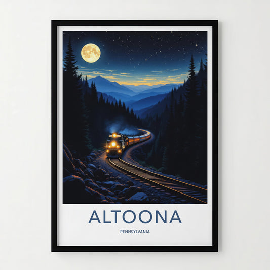 Altoona Poster - Pennsylvania Art Print - Full Moon Train Home Decor