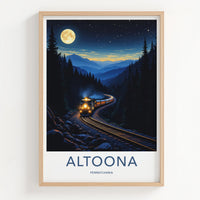 Altoona Poster - Pennsylvania Art Print - Full Moon Train Home Decor