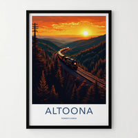 Altoona Poster - Pennsylvania Art Print - Golden Hour Train Home Decor