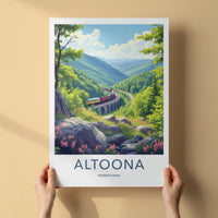 Altoona Poster - Pennsylvania Travel Art - Arched Viaduct Train Home Decor
