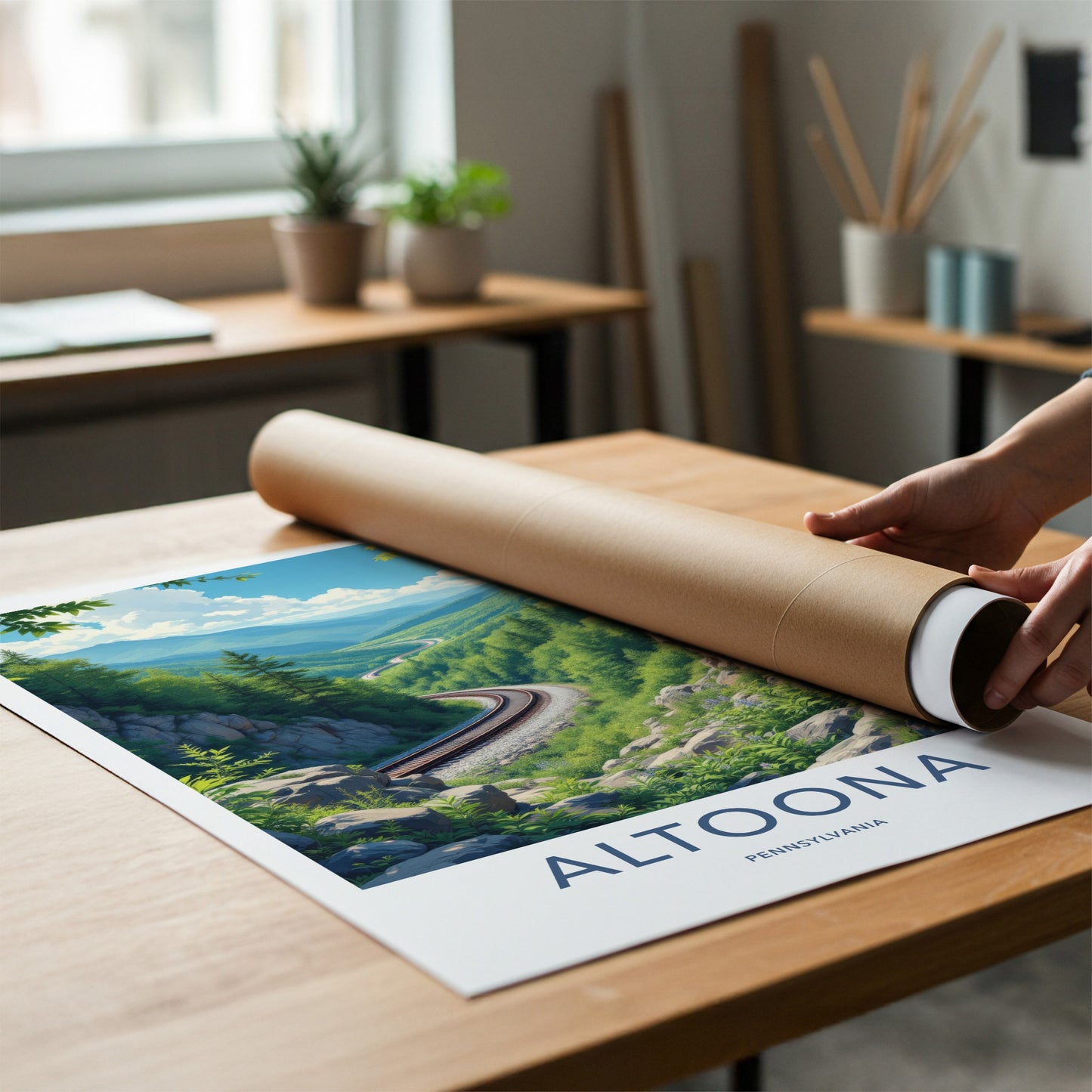 Altoona Poster - Pennsylvania Travel Art - Winding Mountain Railway Wall Decor