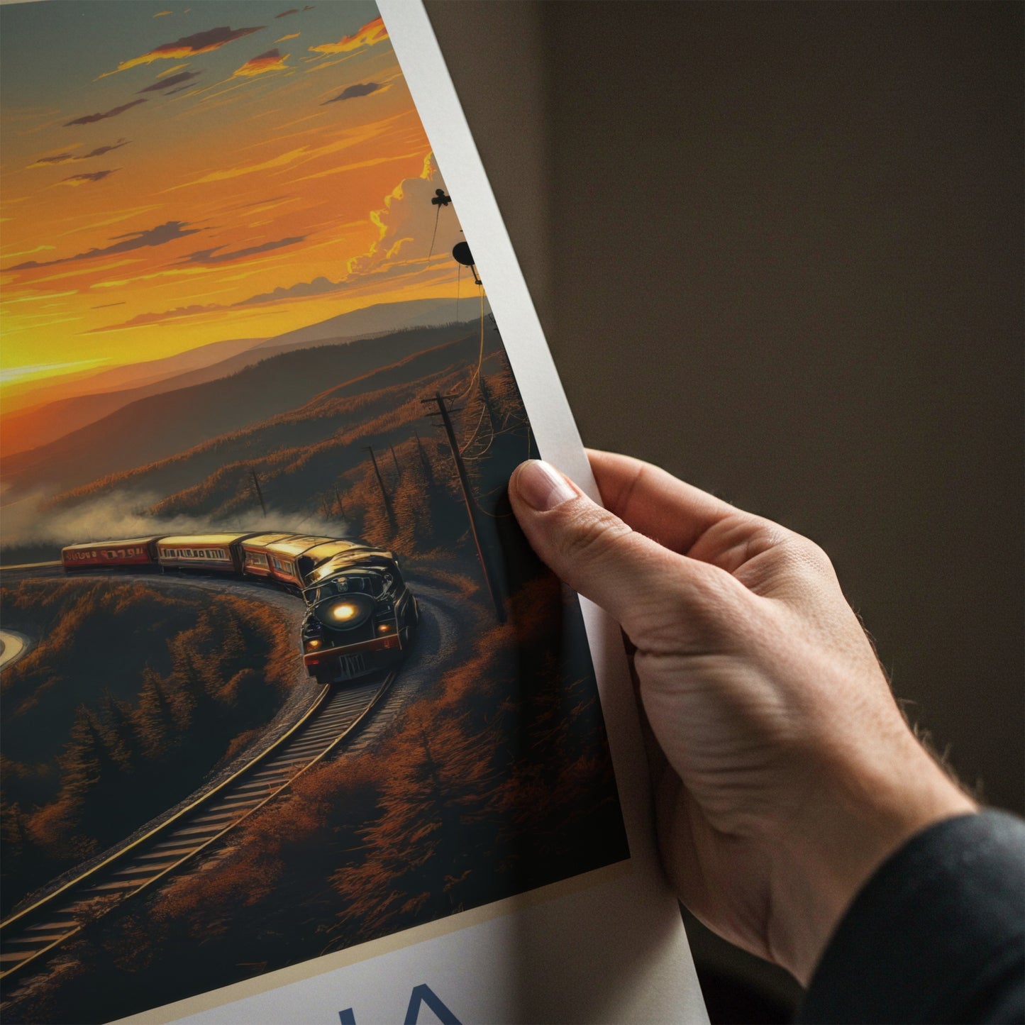 Altoona Poster - Pennsylvania Travel Art - Winding Track Sunset Home Decor