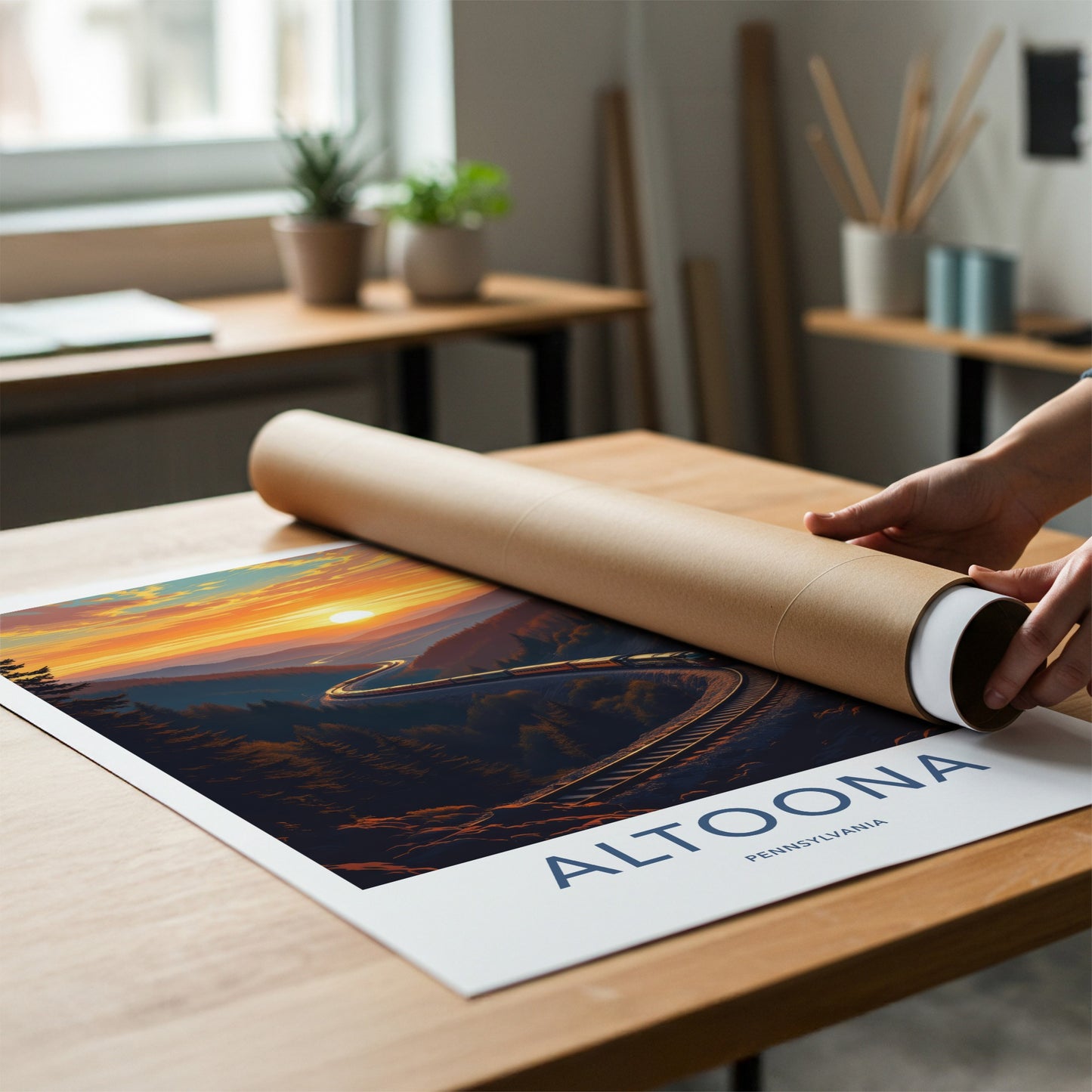 Altoona Poster - Pennsylvania Travel Art - Winding Valley Sunset Home Decor