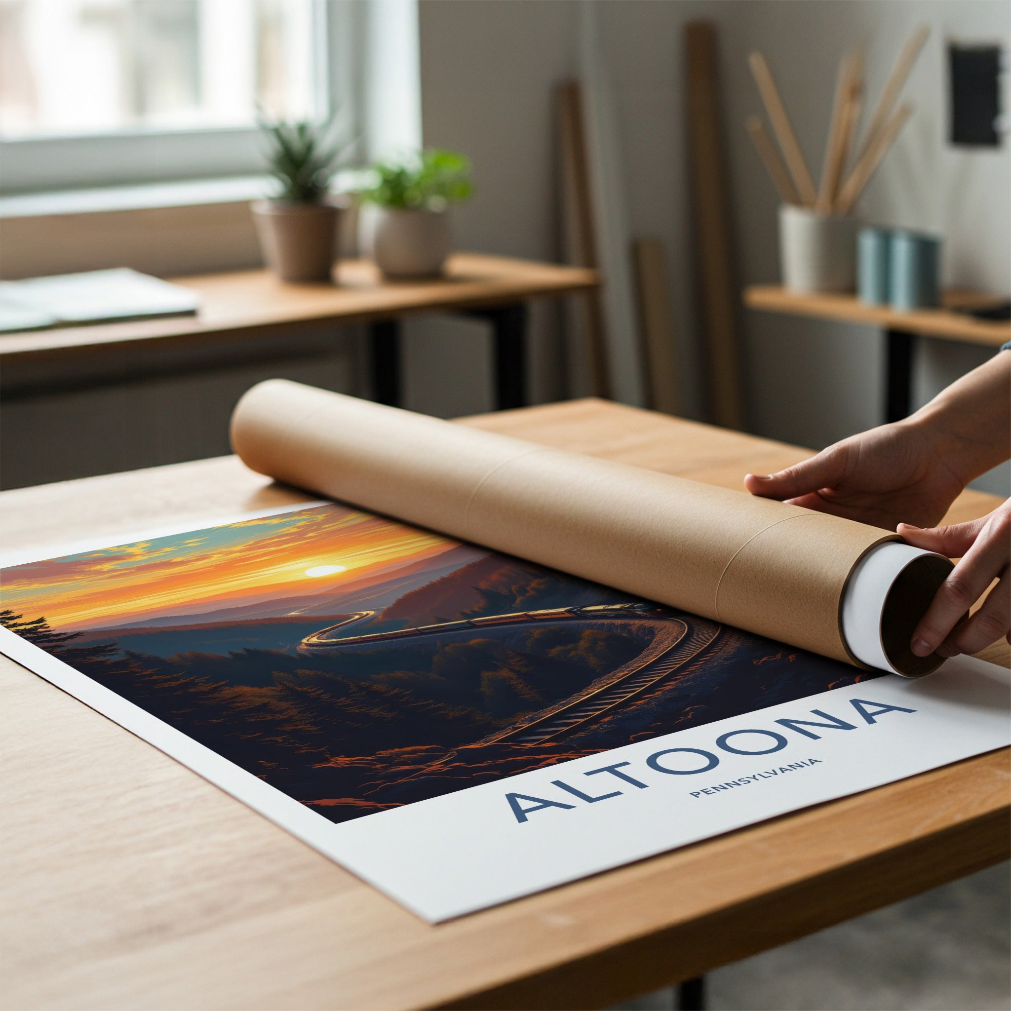 Altoona Poster - Pennsylvania Travel Art - Winding Valley Sunset Home Decor
