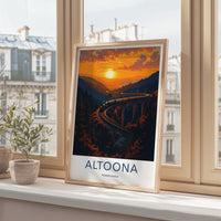 Altoona Poster - Pennsylvania Wall Art - Sunset Train Viaduct Home Decor