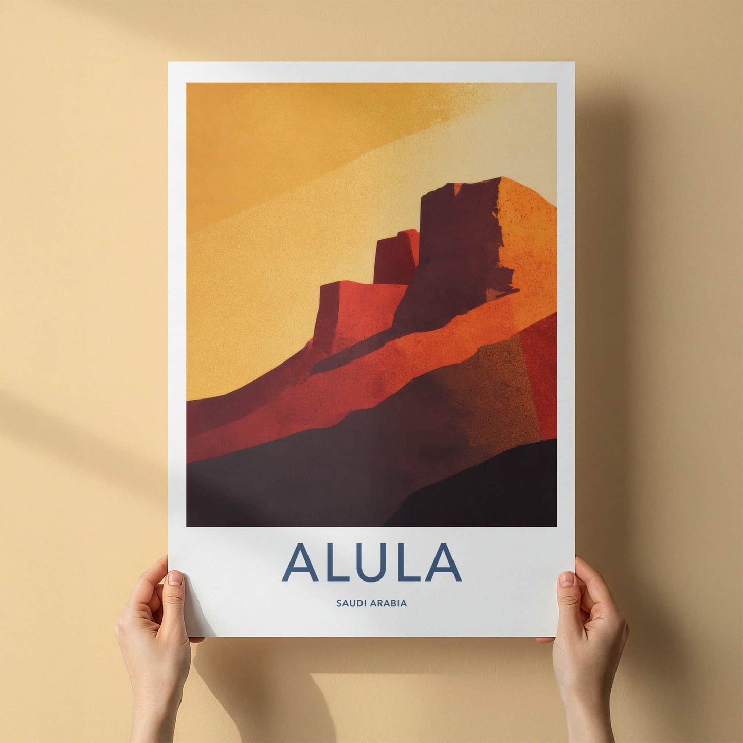 AlUla Poster - Saudi Arabia Abstract Desert Hills Wall Decor