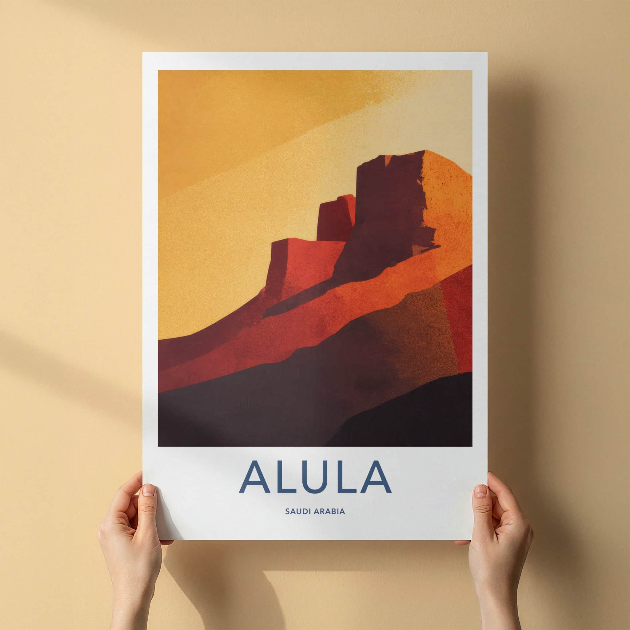 AlUla Poster - Saudi Arabia Abstract Desert Hills Wall Decor