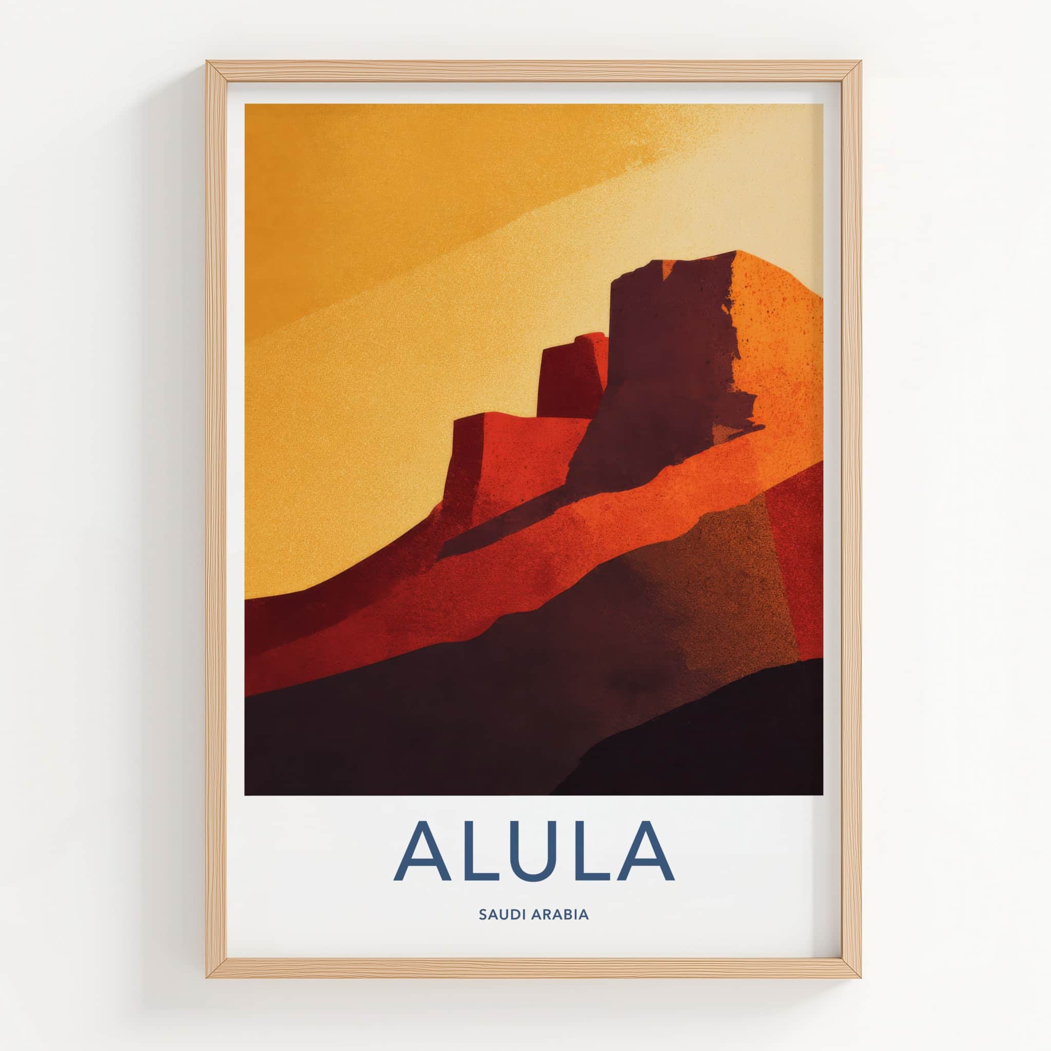 AlUla Poster - Saudi Arabia Abstract Desert Hills Wall Decor