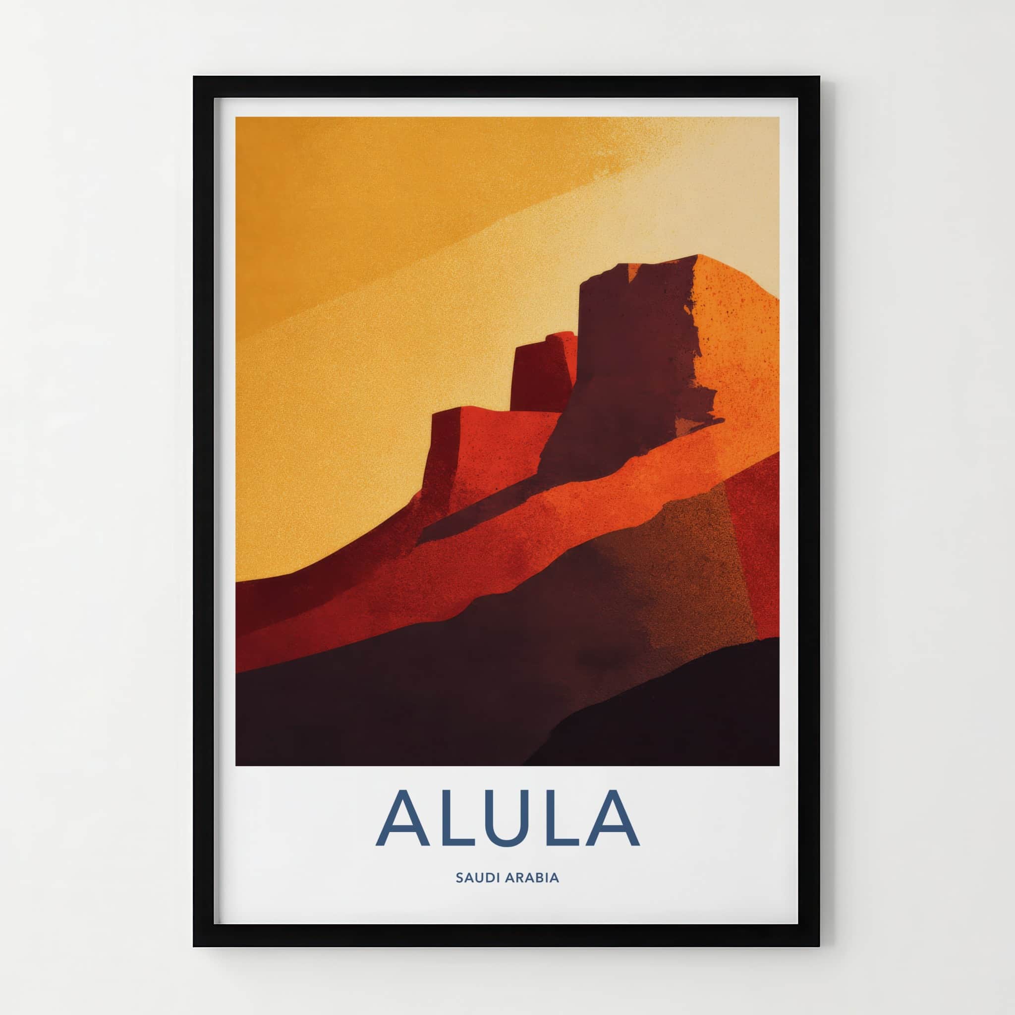 AlUla Poster - Saudi Arabia Abstract Desert Hills Wall Decor
