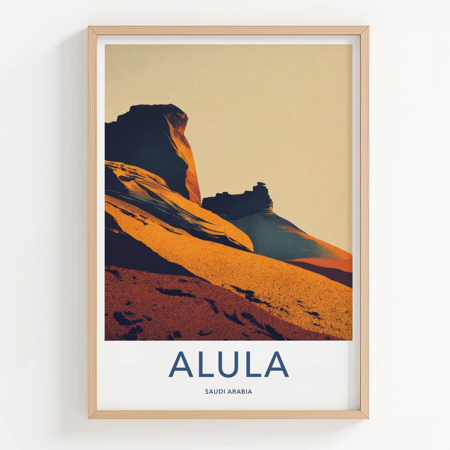 Alula Poster - Saudi Arabia Travel Print Desert Formations Home Decor