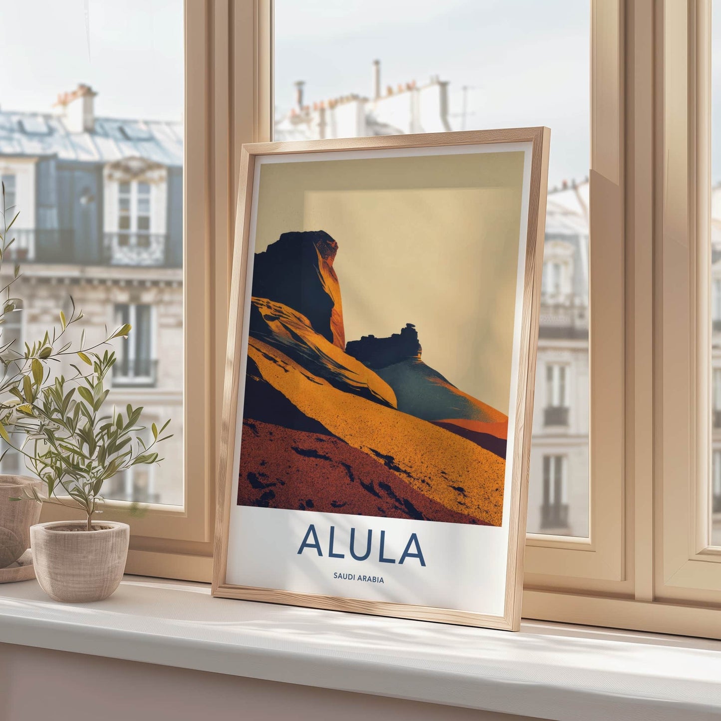 Alula Poster - Saudi Arabia Travel Print Desert Formations Home Decor