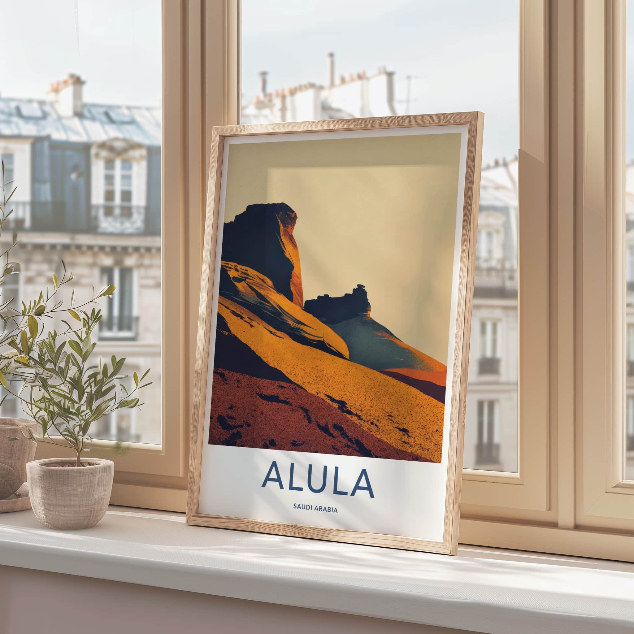 Alula Poster - Saudi Arabia Travel Print Desert Formations Home Decor