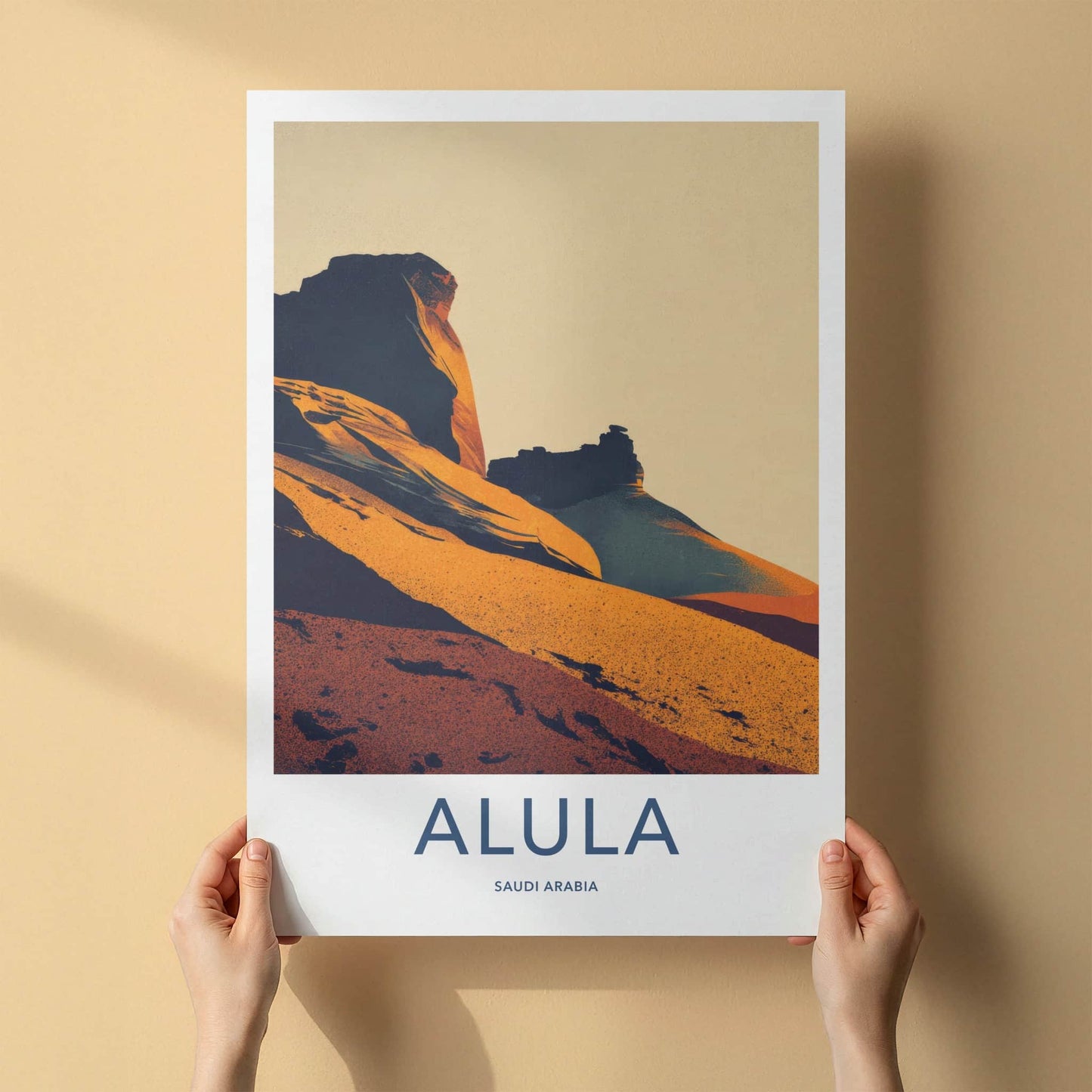 Alula Poster - Saudi Arabia Travel Print Desert Formations Home Decor