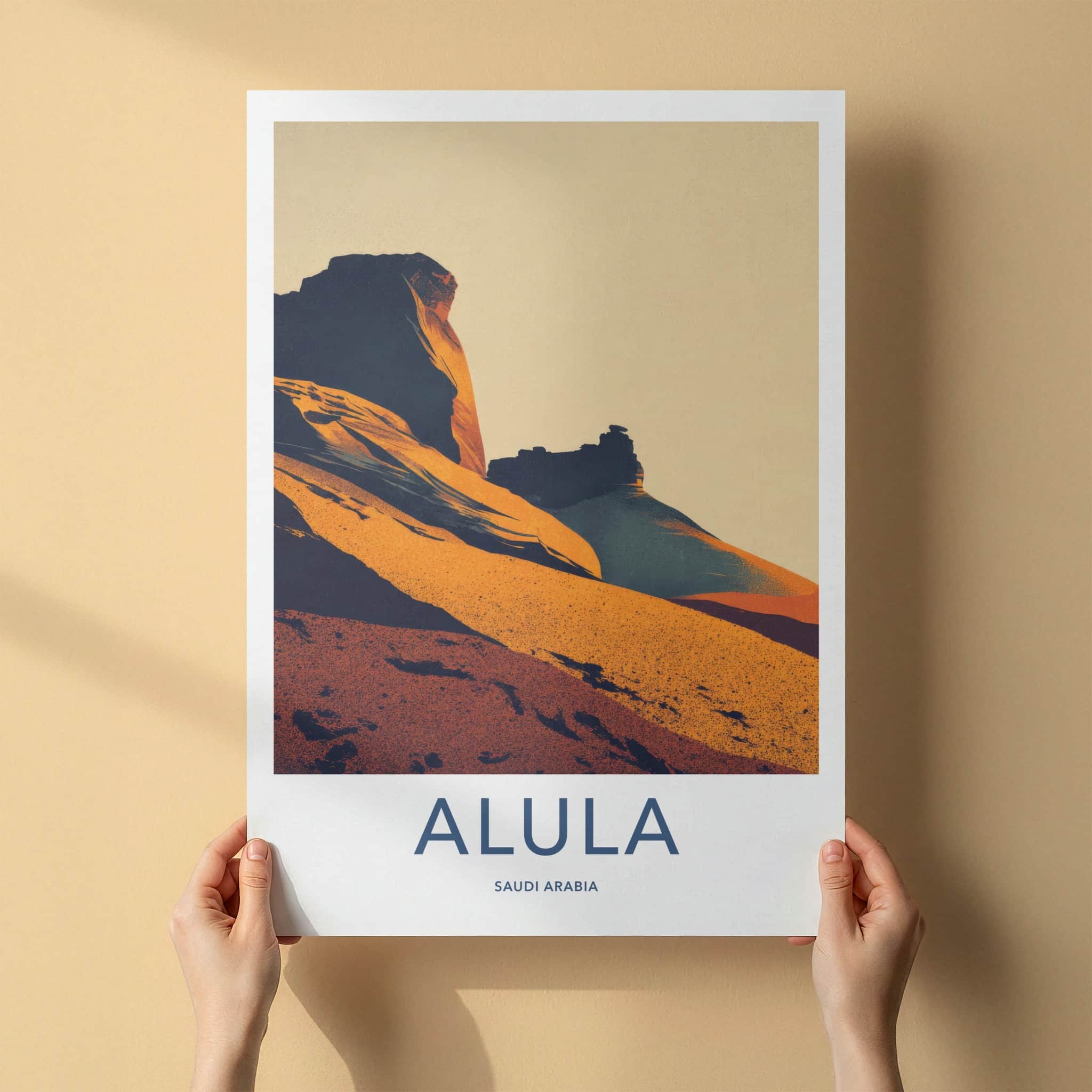 Alula Poster - Saudi Arabia Travel Print Desert Formations Home Decor