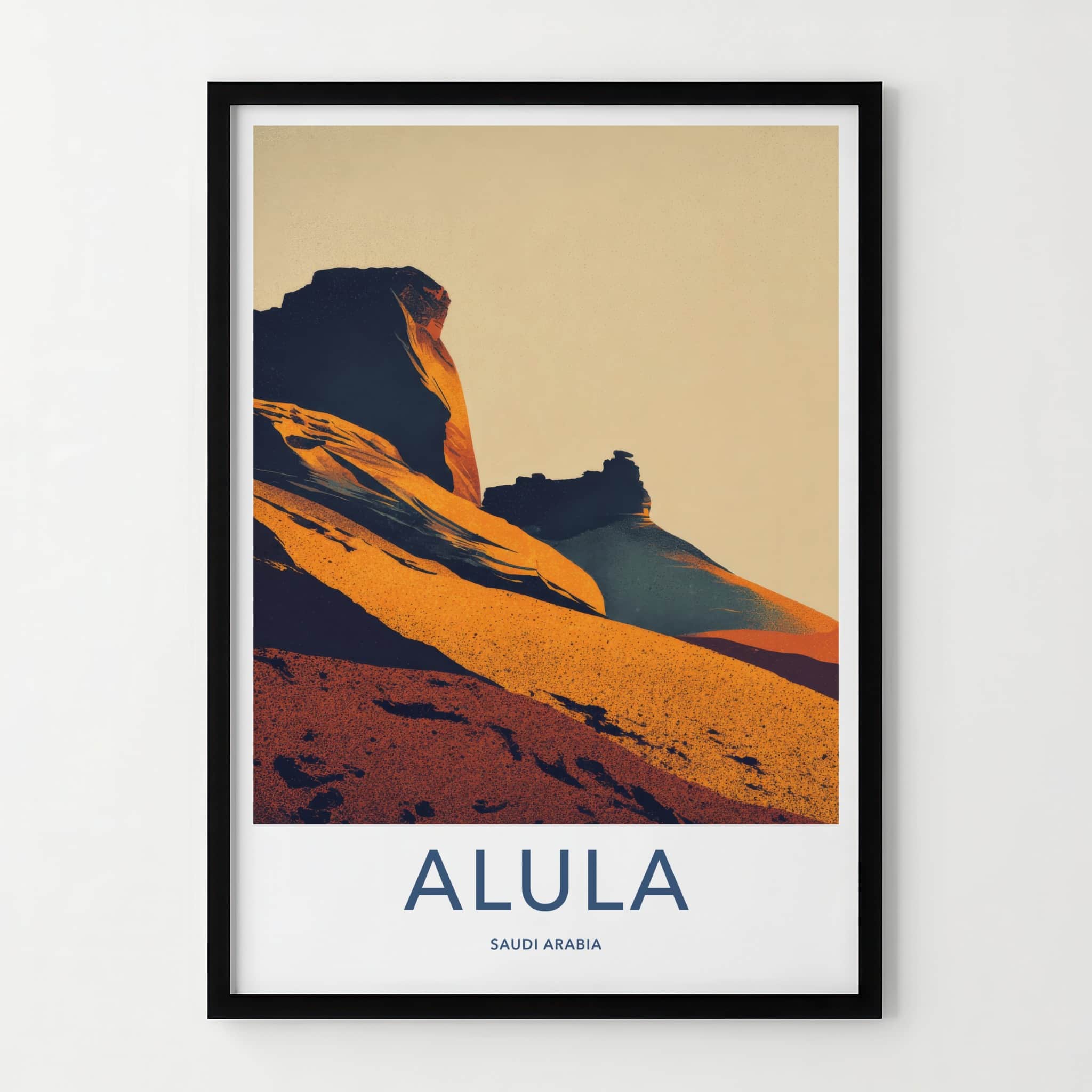 Alula Poster - Saudi Arabia Travel Print Desert Formations Home Decor