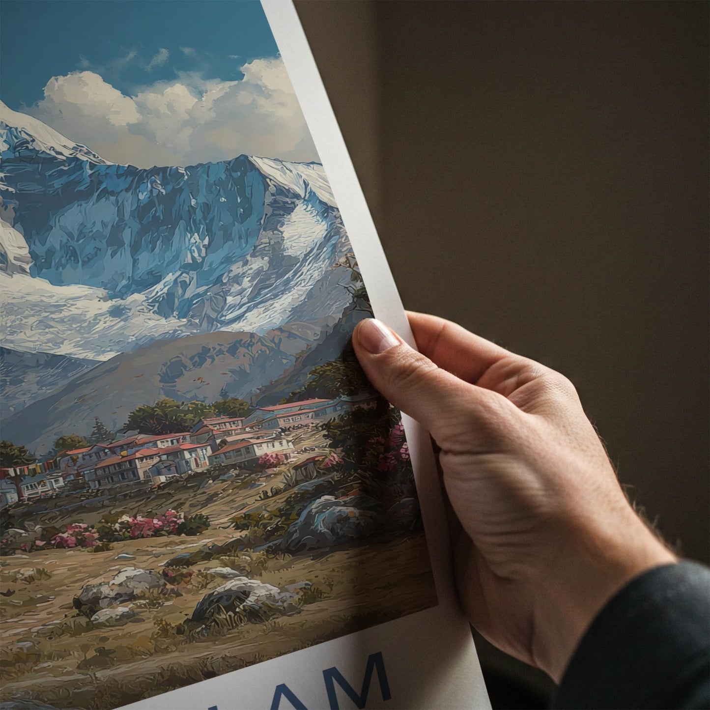 Ama Dablam Poster - Nepal Travel Art - Snow Capped Peak Home Decor