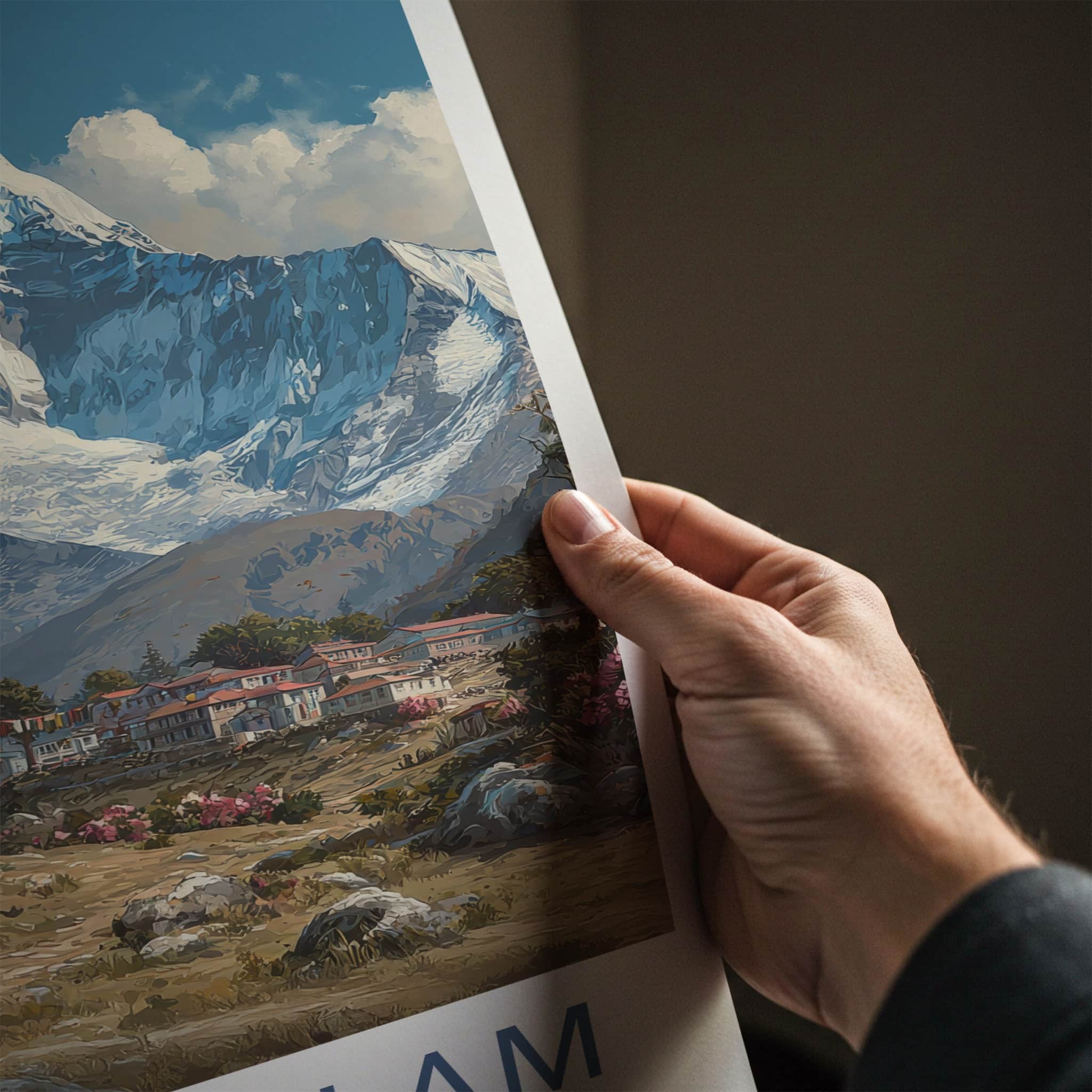 Ama Dablam Poster - Nepal Travel Art - Snow Capped Peak Home Decor