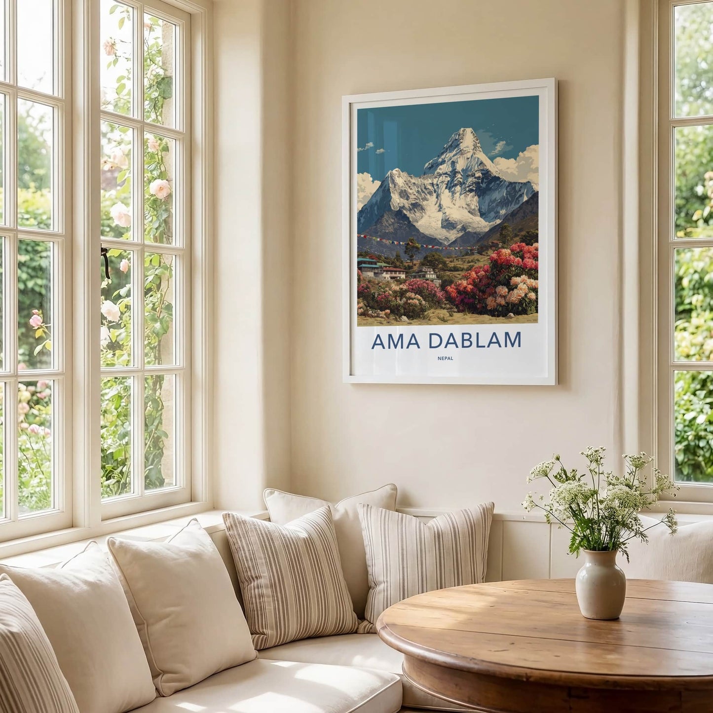 Ama Dablam Poster - Nepal Travel Print - Snowy Mountain Peak Home Decor