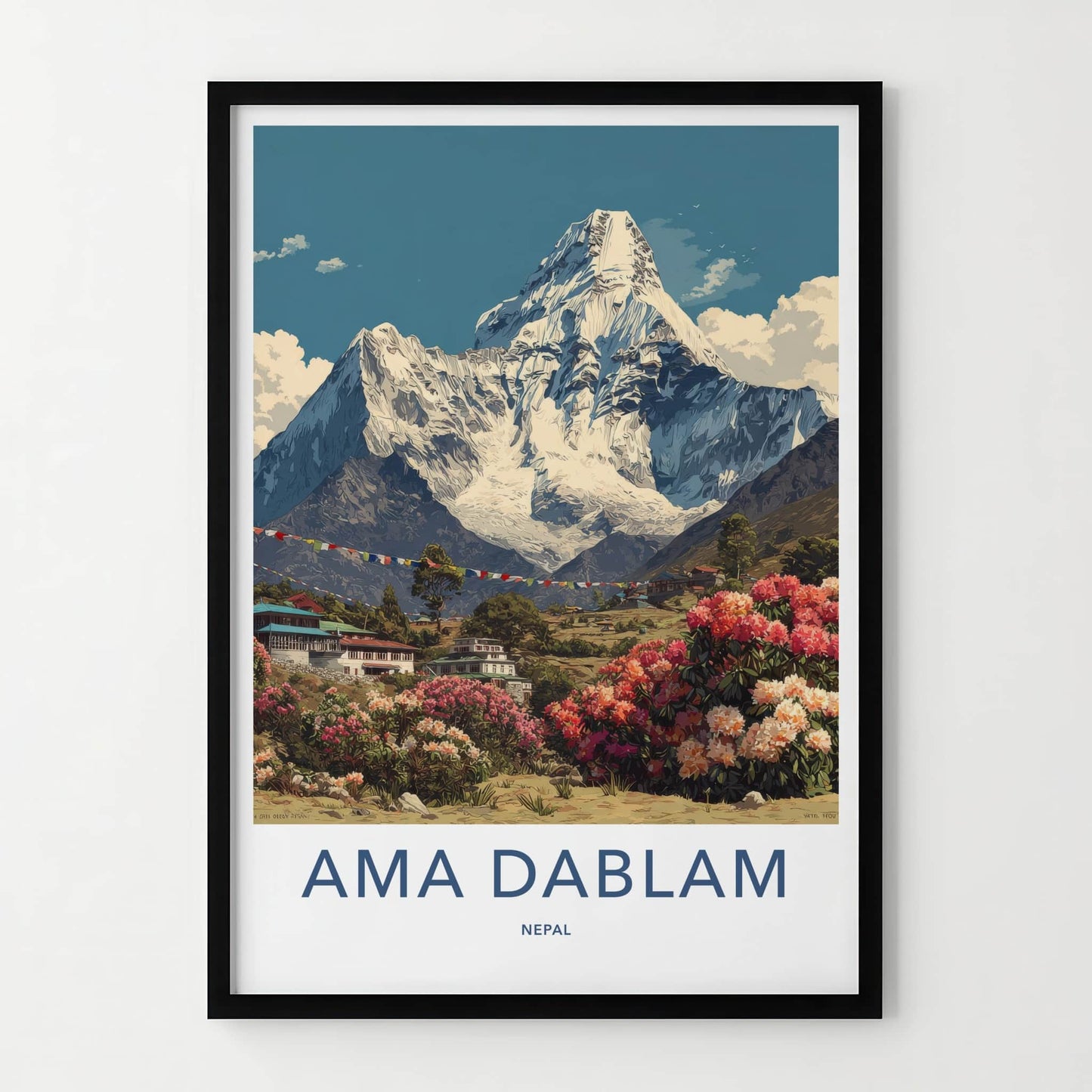 Ama Dablam Poster - Nepal Travel Print - Snowy Mountain Peak Home Decor