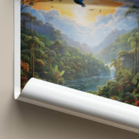 Amazon Poster - Brazil Travel Art - Vibrant River Sunset Home Decor