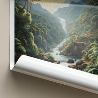 Amazon Rainforest Poster - Brazil Travel Art - Lush Jungle Waterfall Home Decor