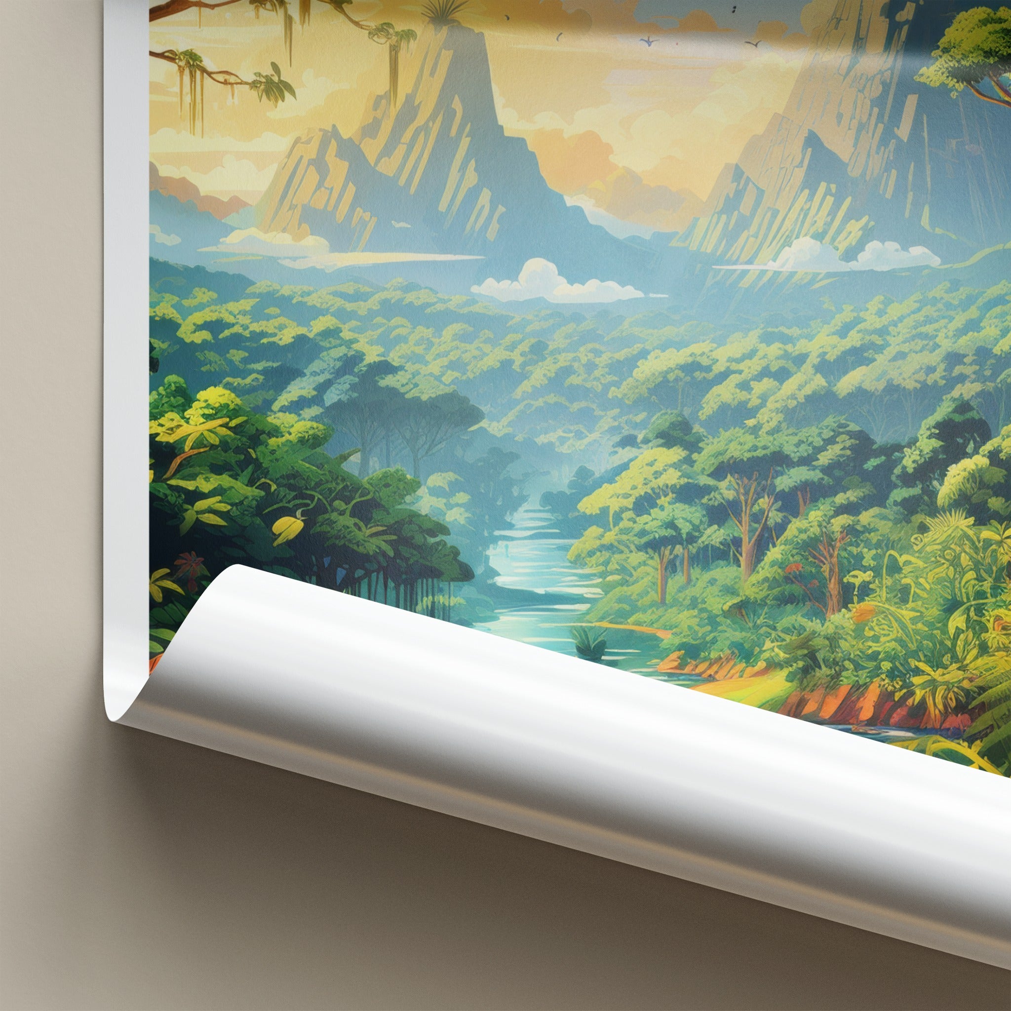 Amazonas Poster - Brazil Travel Art - Lush River Valley Home Decor