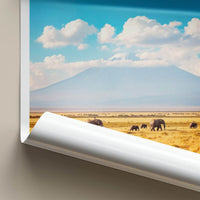 Amboseli National Park Poster - Kenya Wall Art - Elephants Mountain Savannah Gift